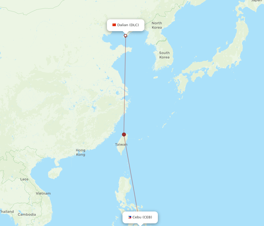 CEB-DLC flight routes