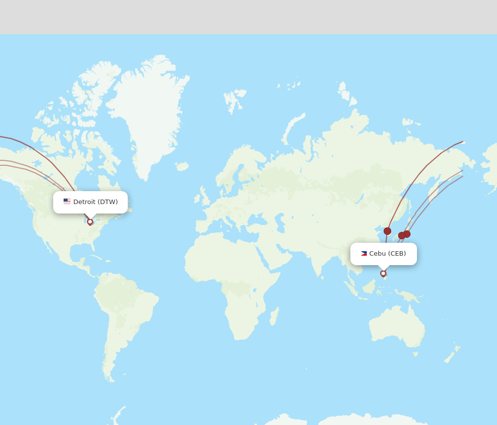 CEB-DTW flight routes