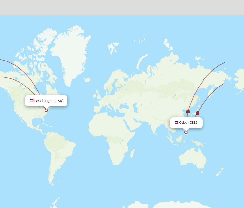 CEB-IAD flight routes