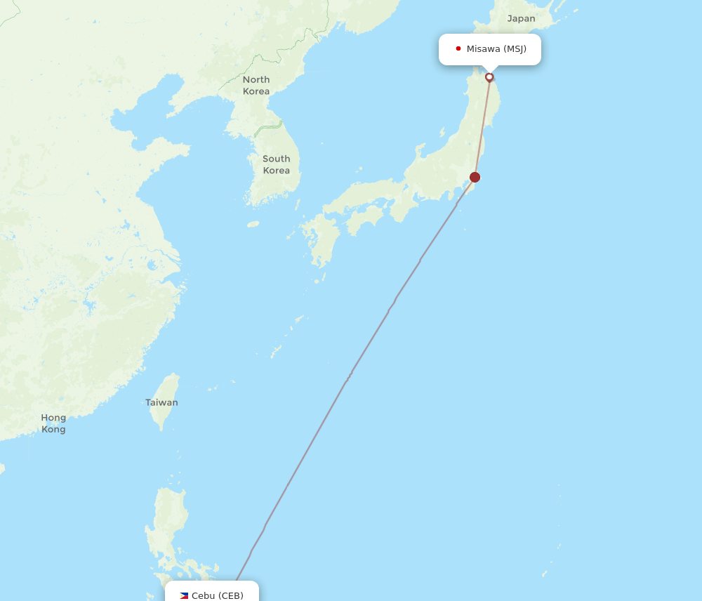 CEB-MSJ flight routes