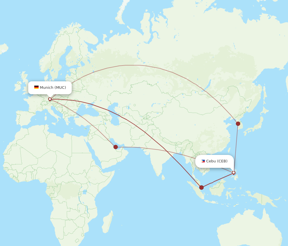 CEB-MUC flight routes