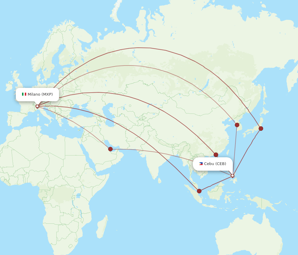 CEB-MXP flight routes