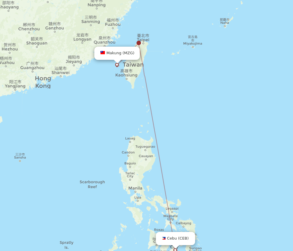 CEB-MZG flight routes