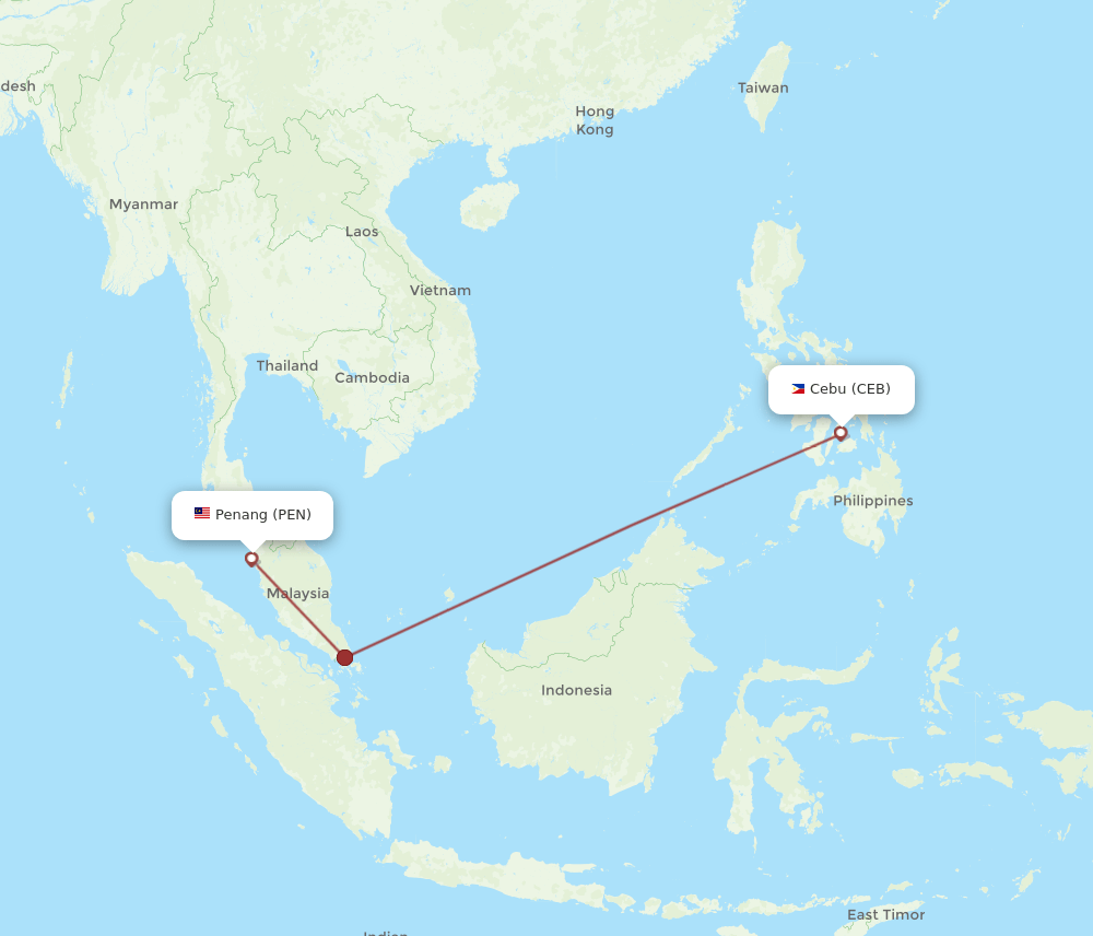 CEB-PEN flight routes
