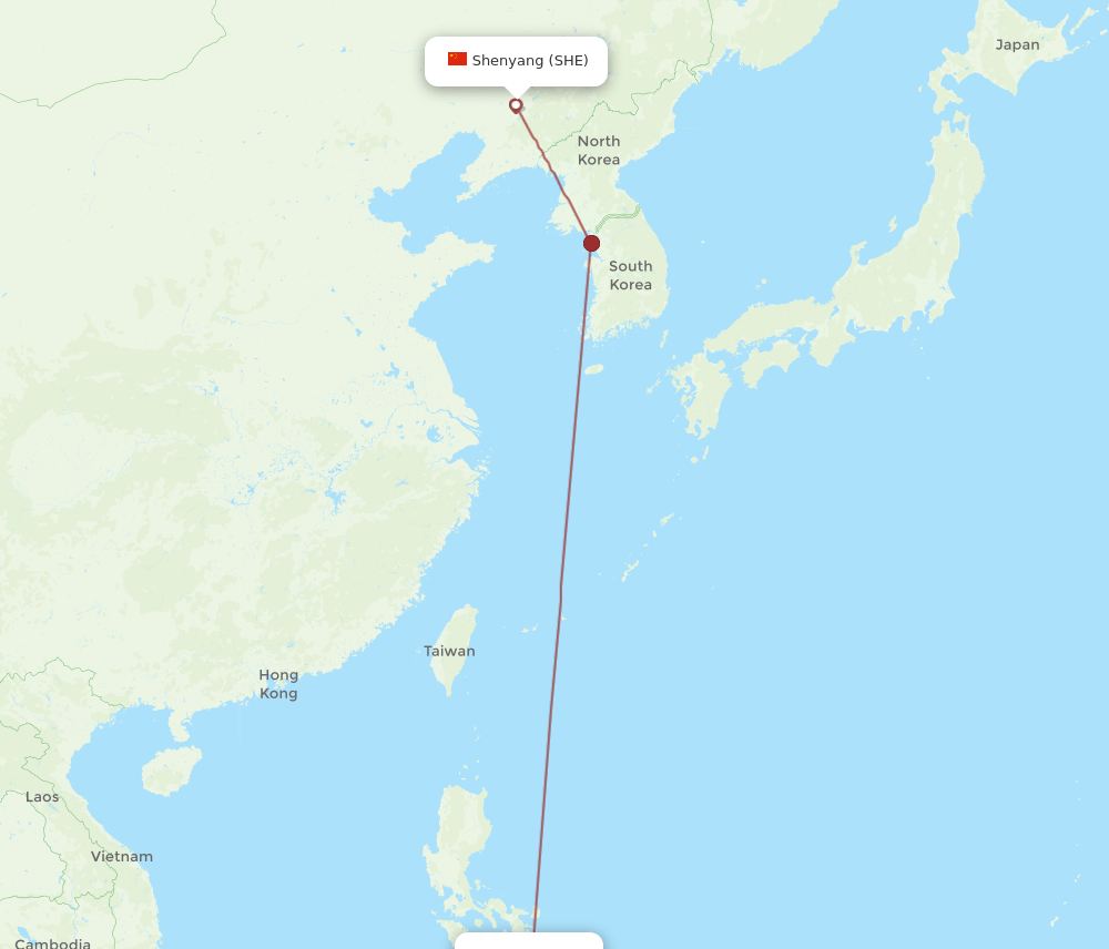CEB to SHE flights and routes map