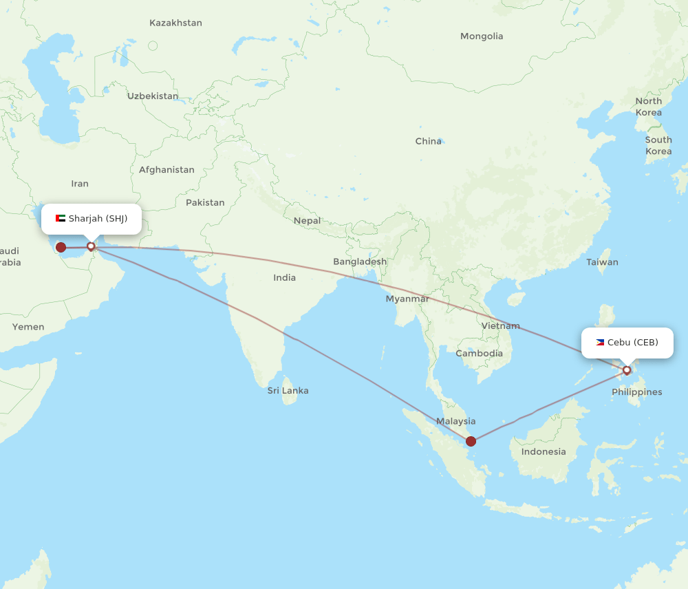 CEB-SHJ flight routes