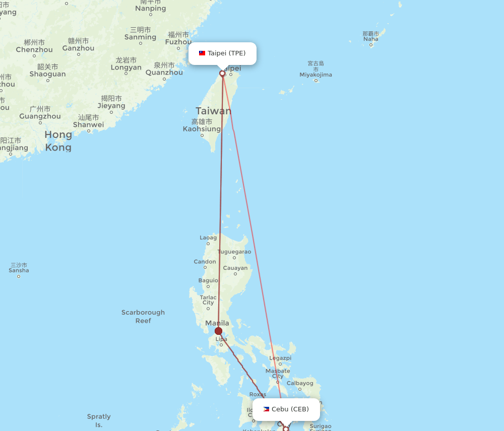 CEB-TPE flight routes