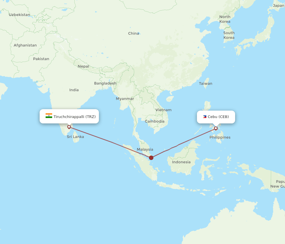 CEB-TRZ flight routes