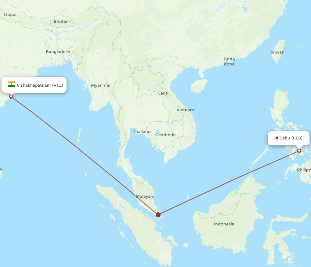 CEB-VTZ flight routes