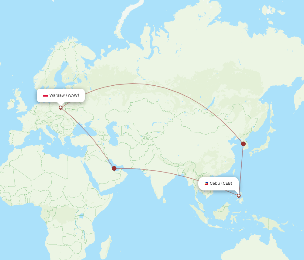 CEB-WAW flight routes