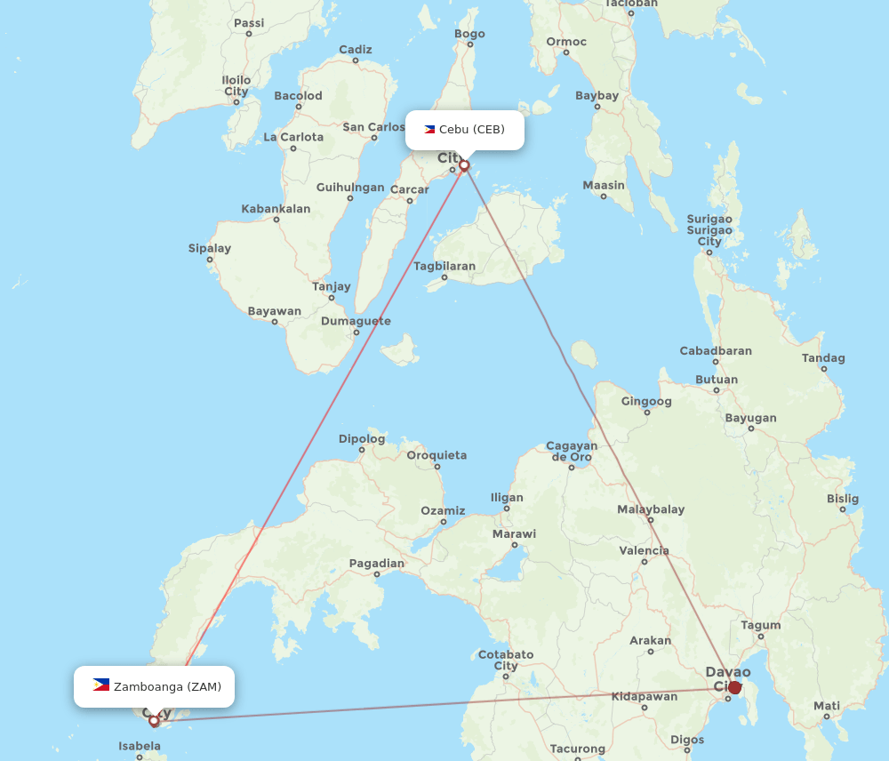 CEB-ZAM flight routes