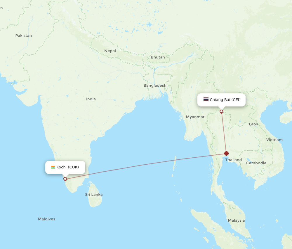 CEI-COK flight routes