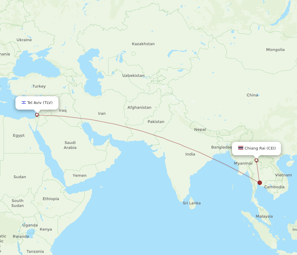 CEI-TLV flight routes