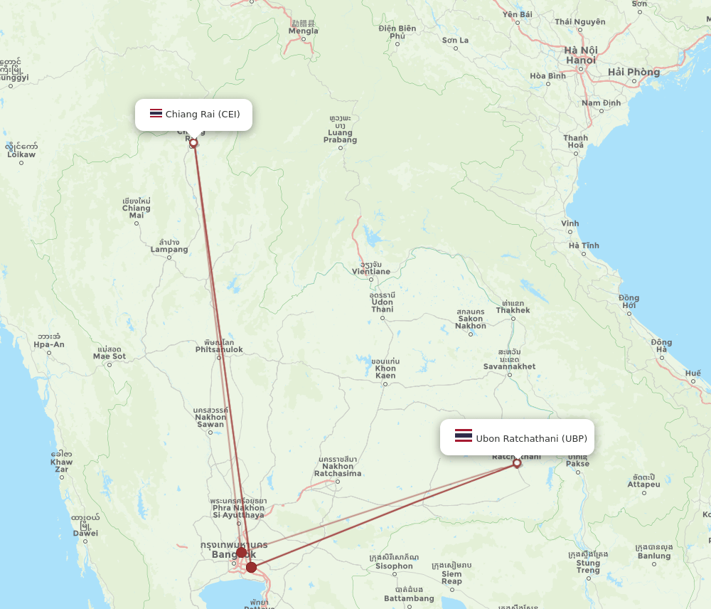 CEI-UBP flight routes