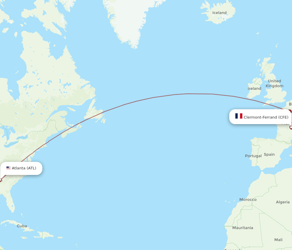 CFE-ATL flight routes