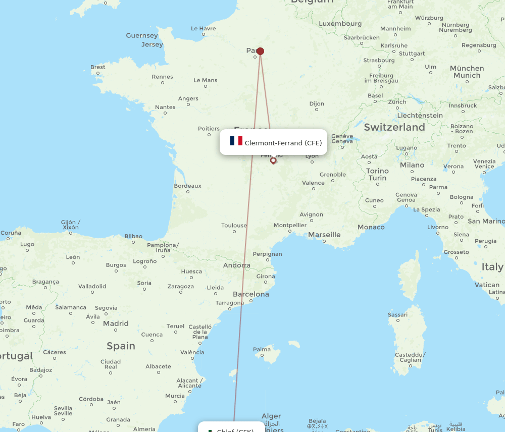 CFE-CFK flight routes