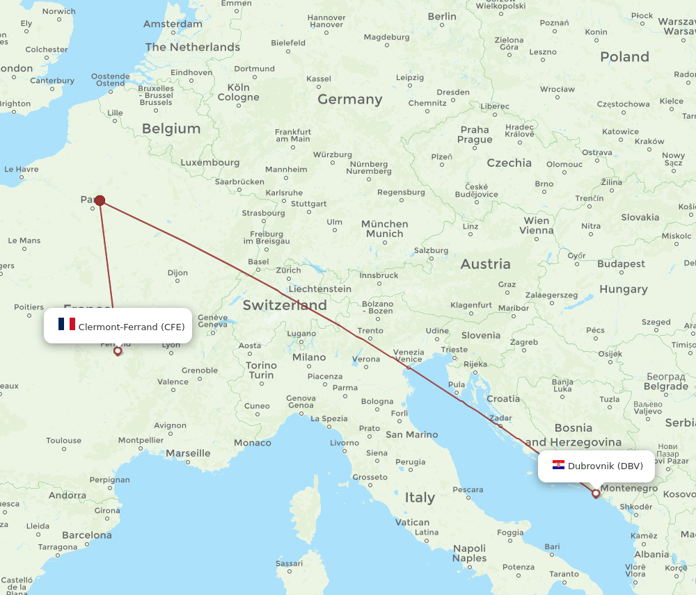 CFE-DBV flight routes
