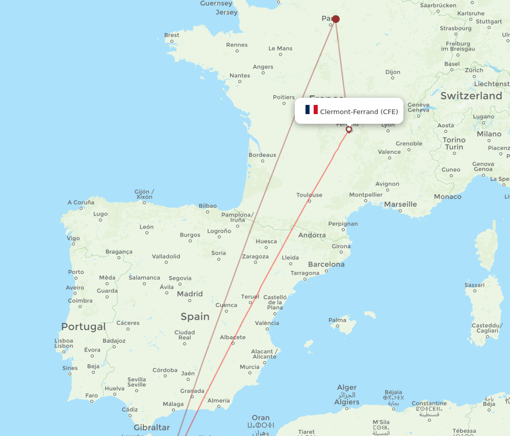 CFE-FEZ flight routes