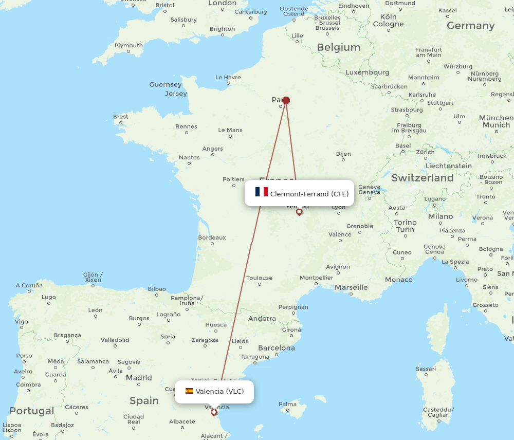 CFE-VLC flight routes