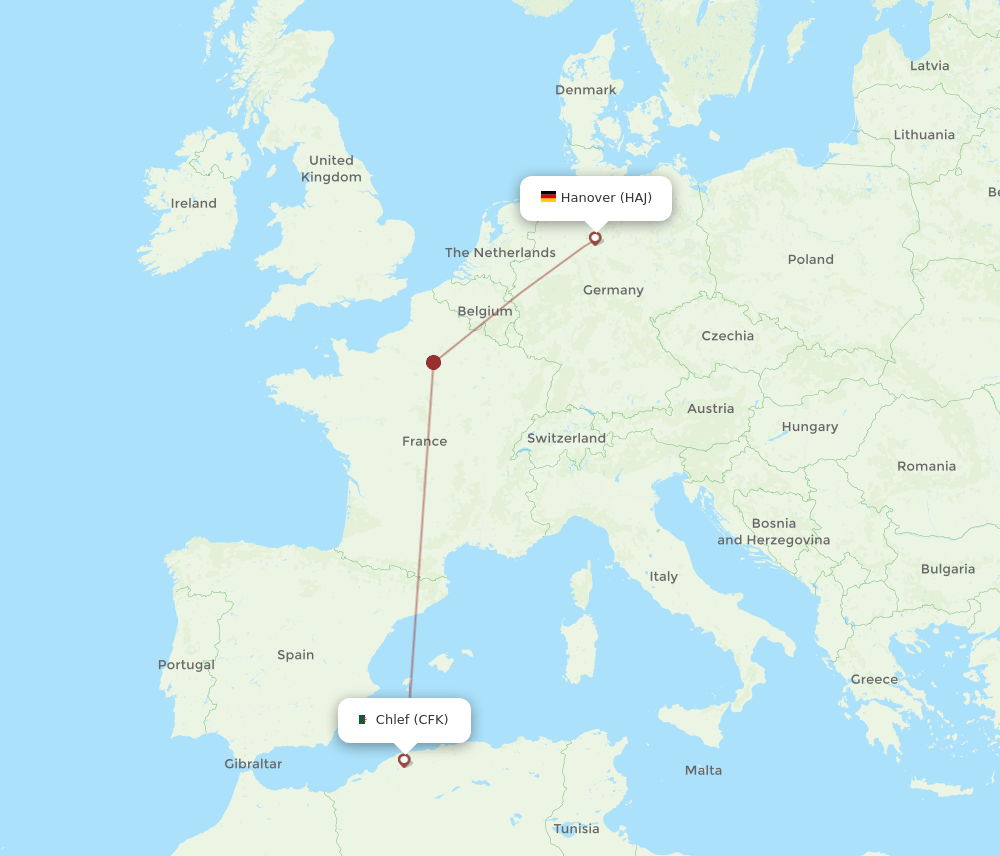 CFK-HAJ flight routes