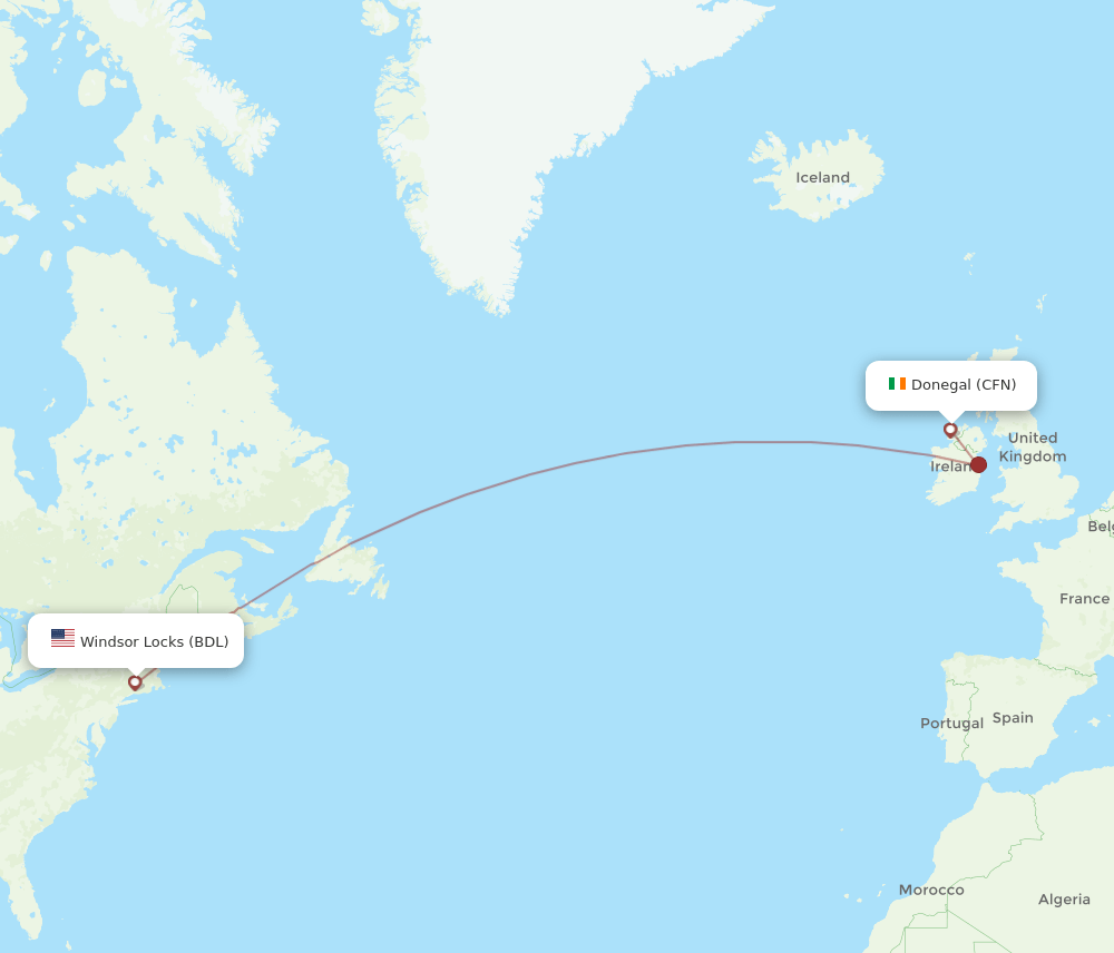 CFN-BDL flight routes