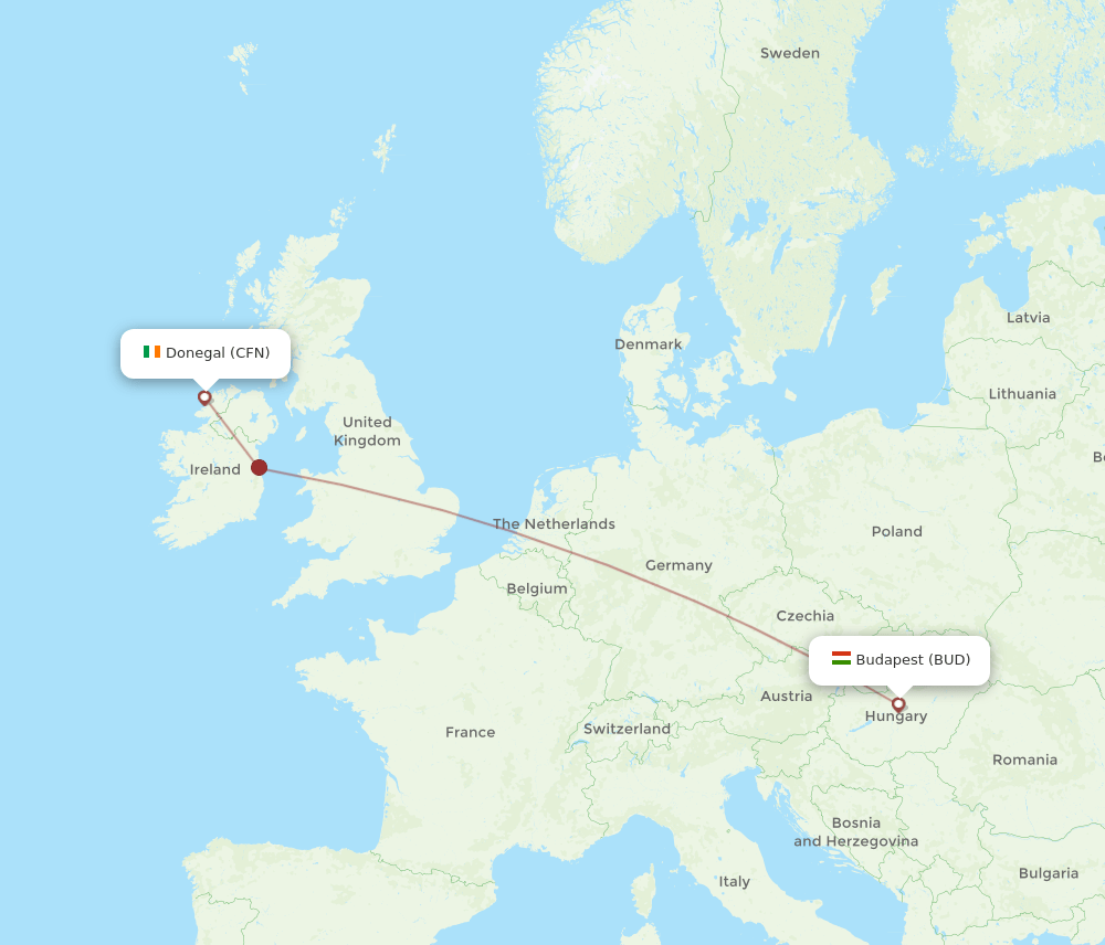 CFN-BUD flight routes