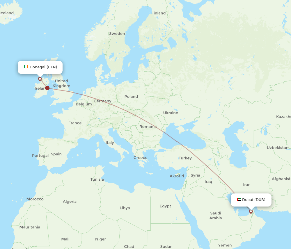 CFN-DXB flight routes