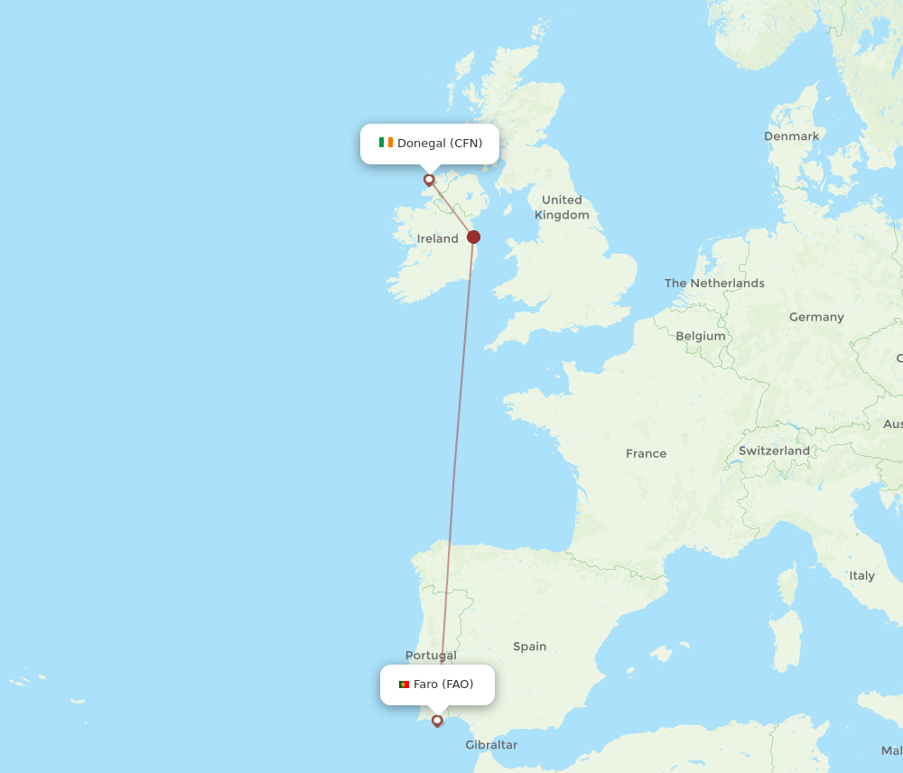 CFN to FAO flights and routes map