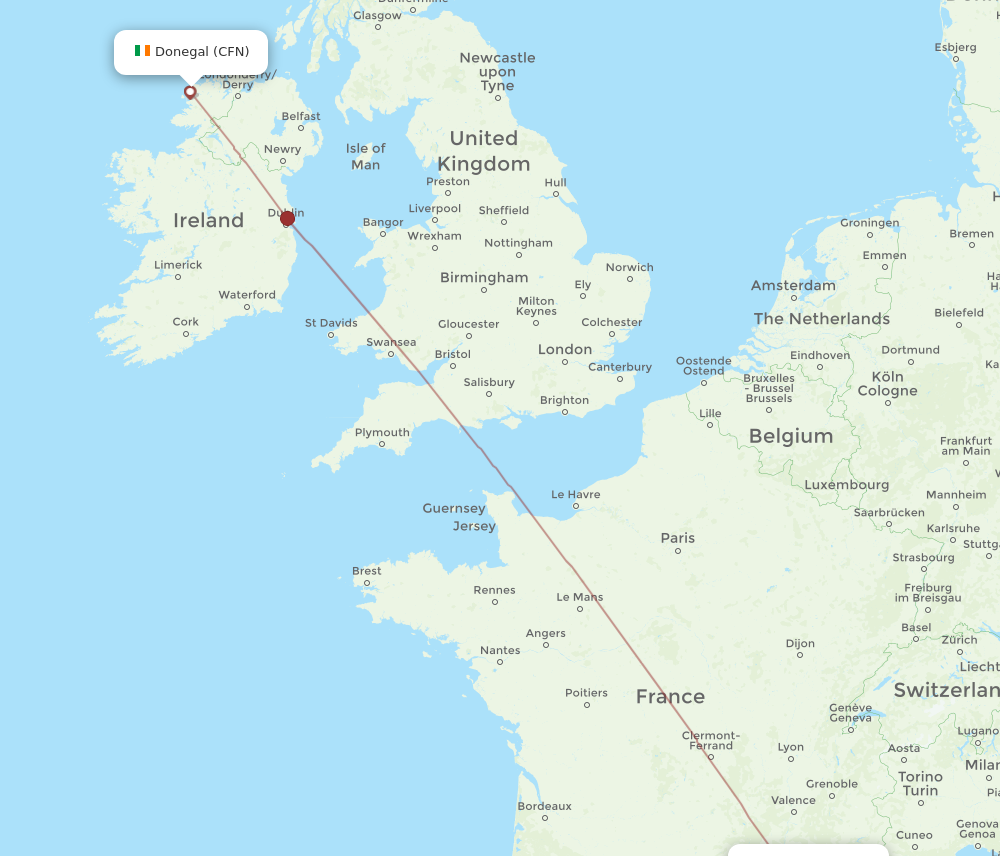 CFN to MRS flights and routes map