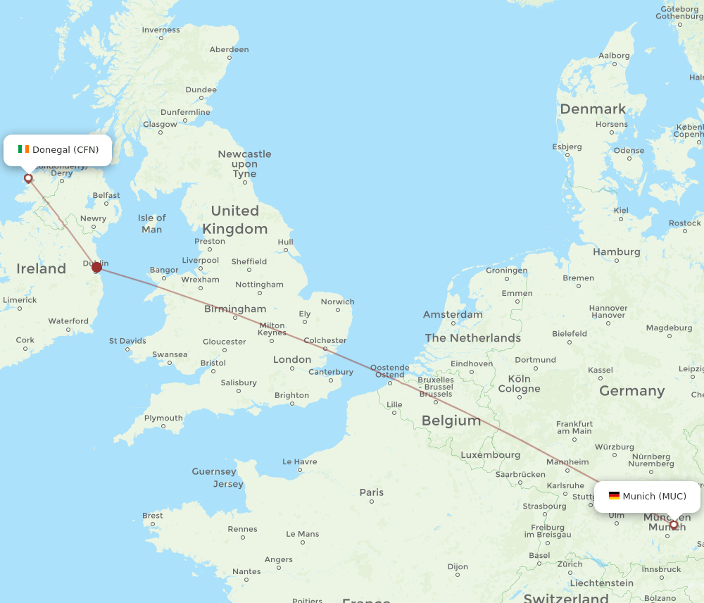 CFN-MUC flight routes