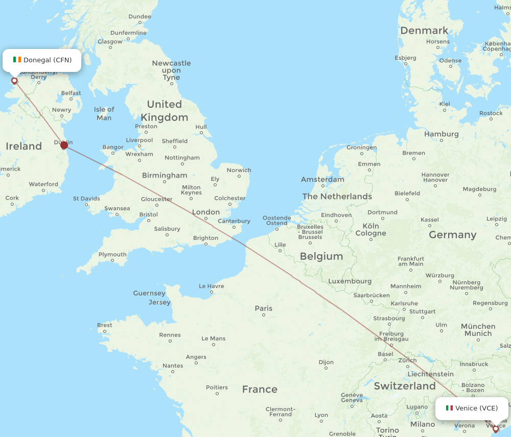 CFN-VCE flight routes