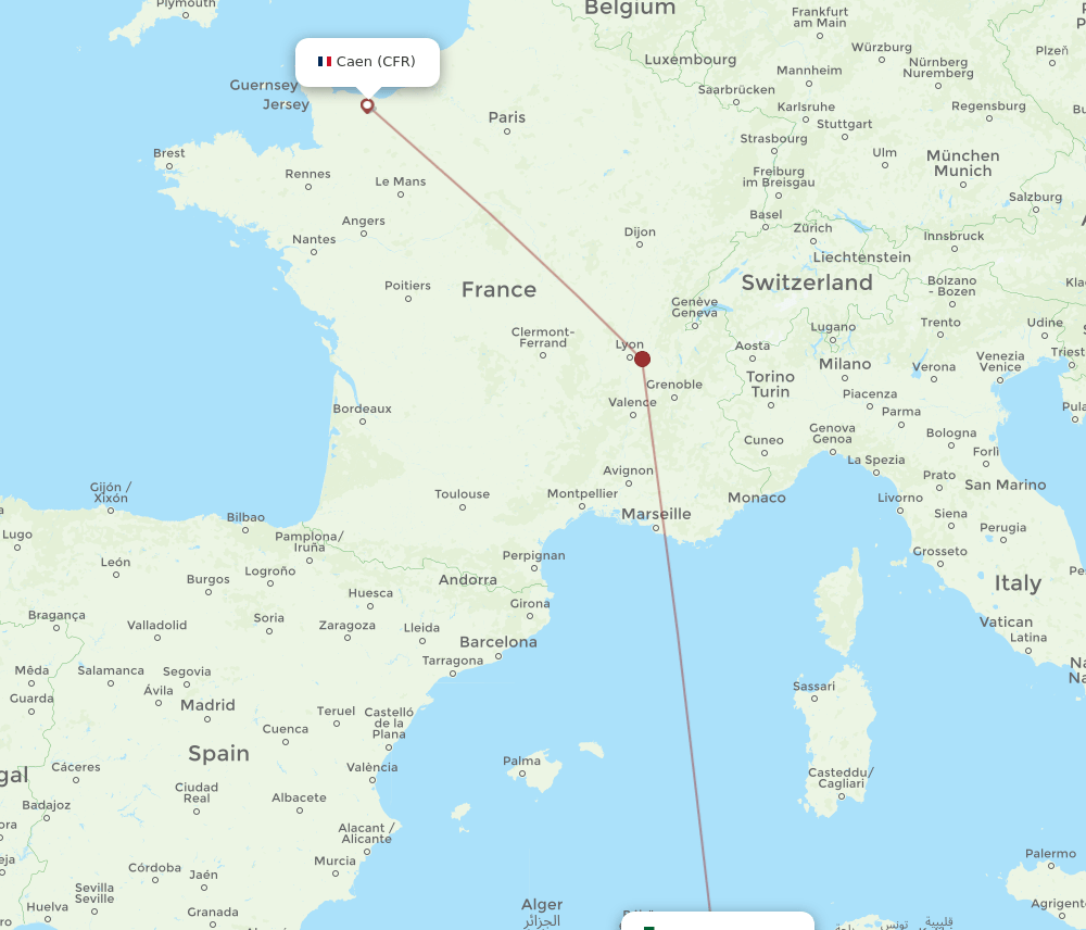 CFR-CZL flight routes