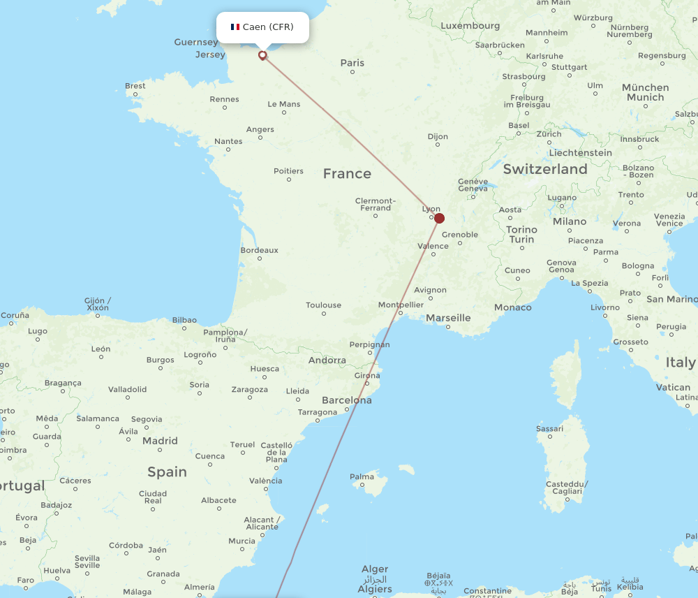 CFR-ORN flight routes