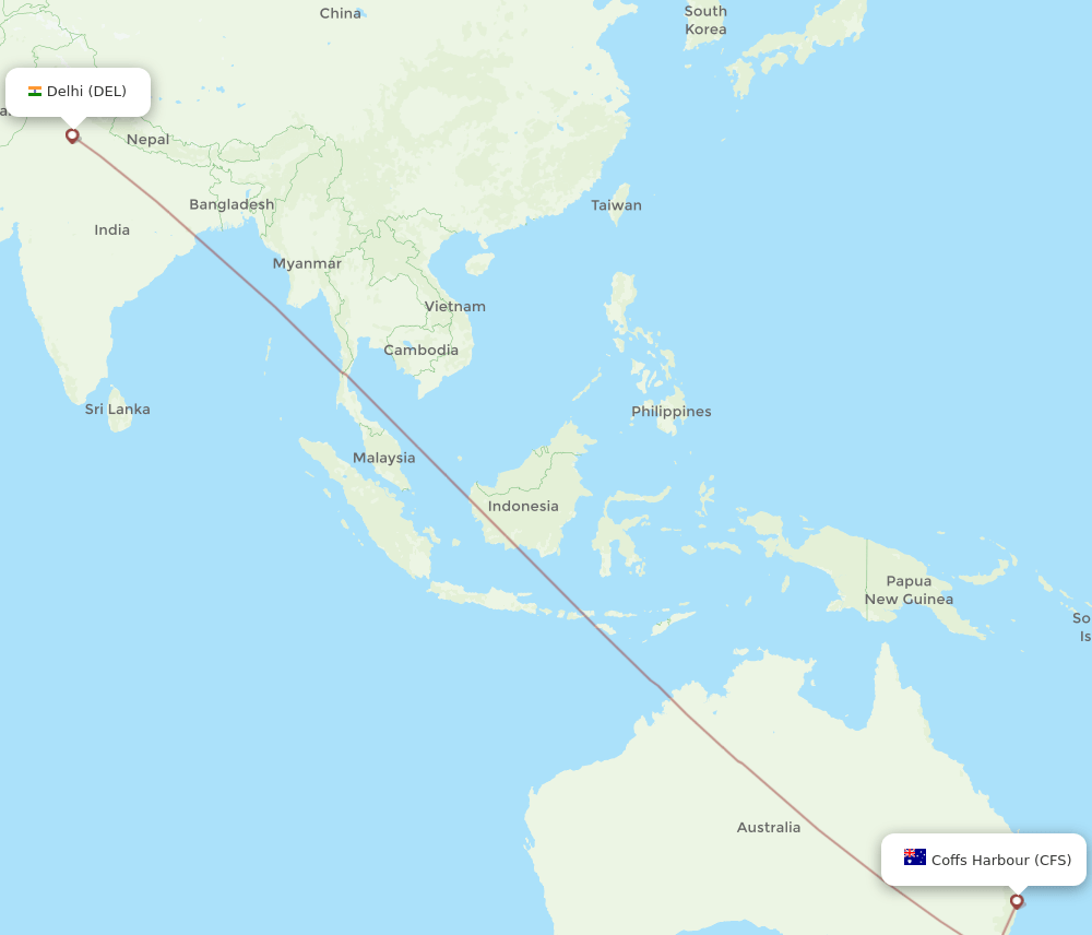 CFS-DEL flight routes