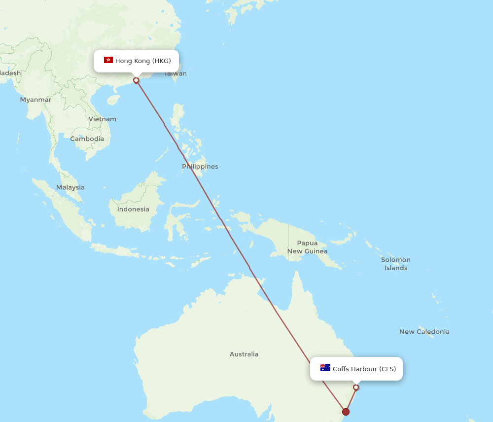 CFS-HKG flight routes