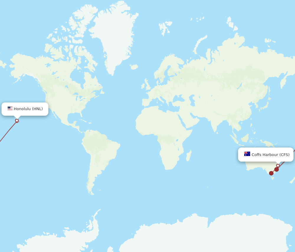 CFS-HNL flight routes
