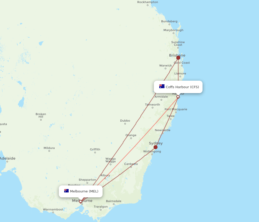 CFS-MEL flight routes