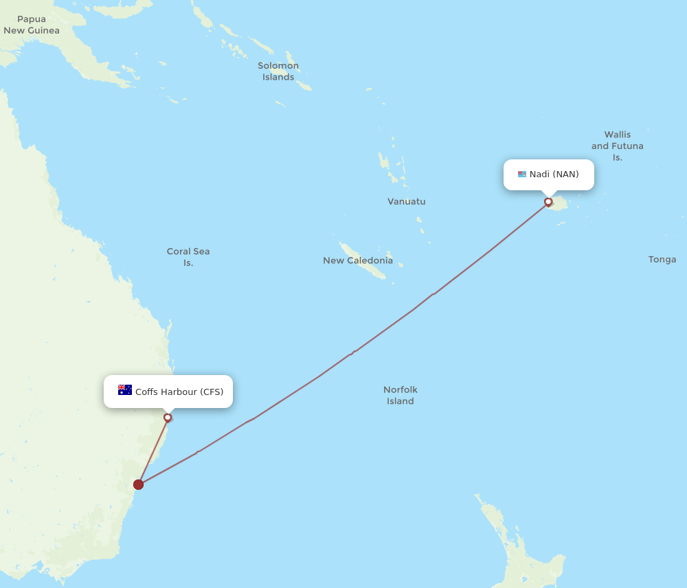 CFS-NAN flight routes