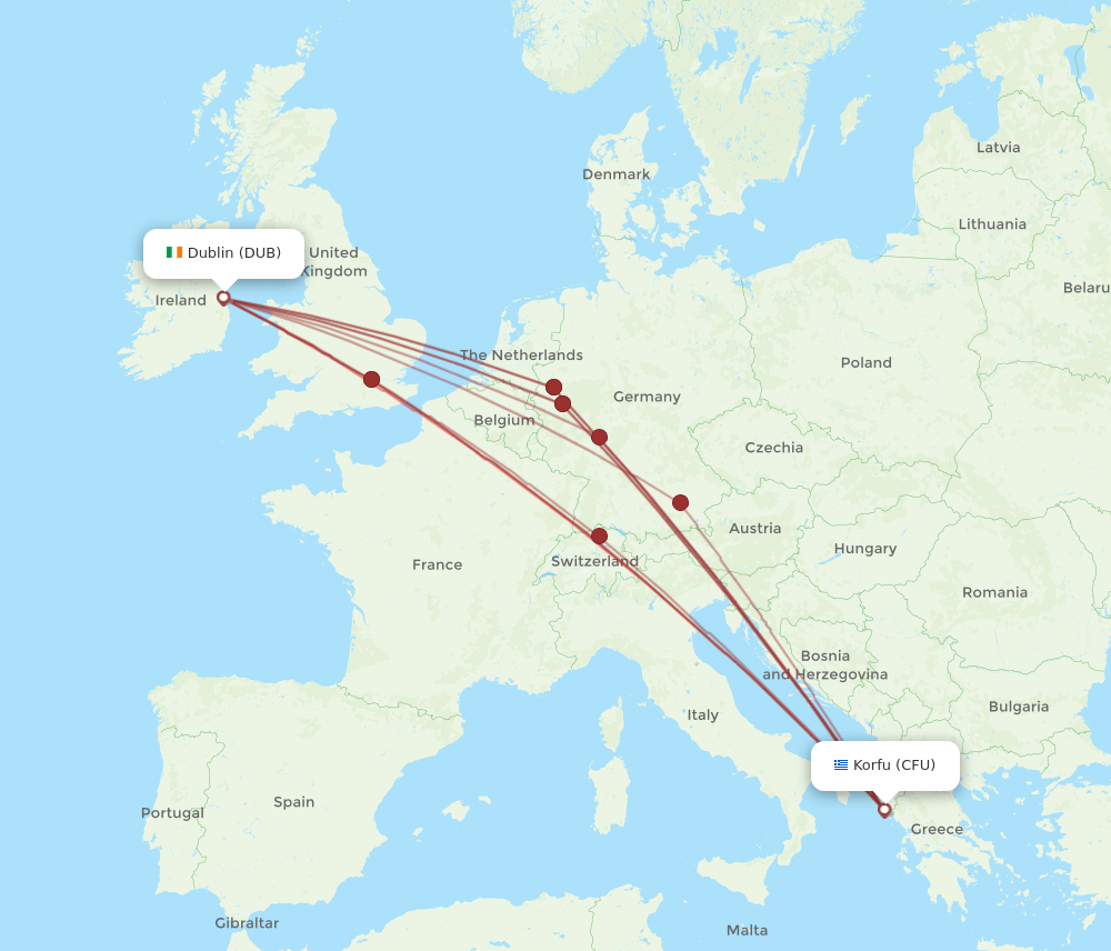 CFU-DUB flight routes