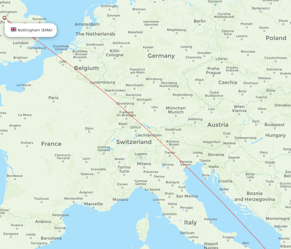 Kerkyra - Leicestershire route map and flight paths
