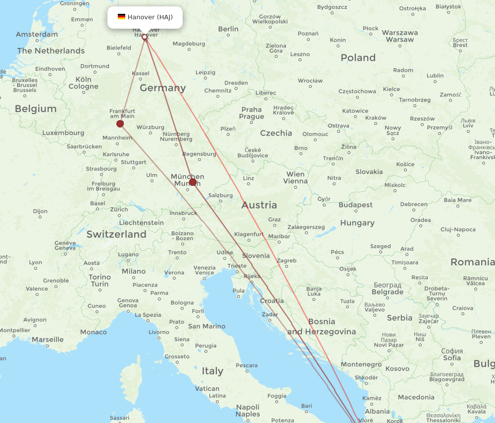 CFU-HAJ flight routes