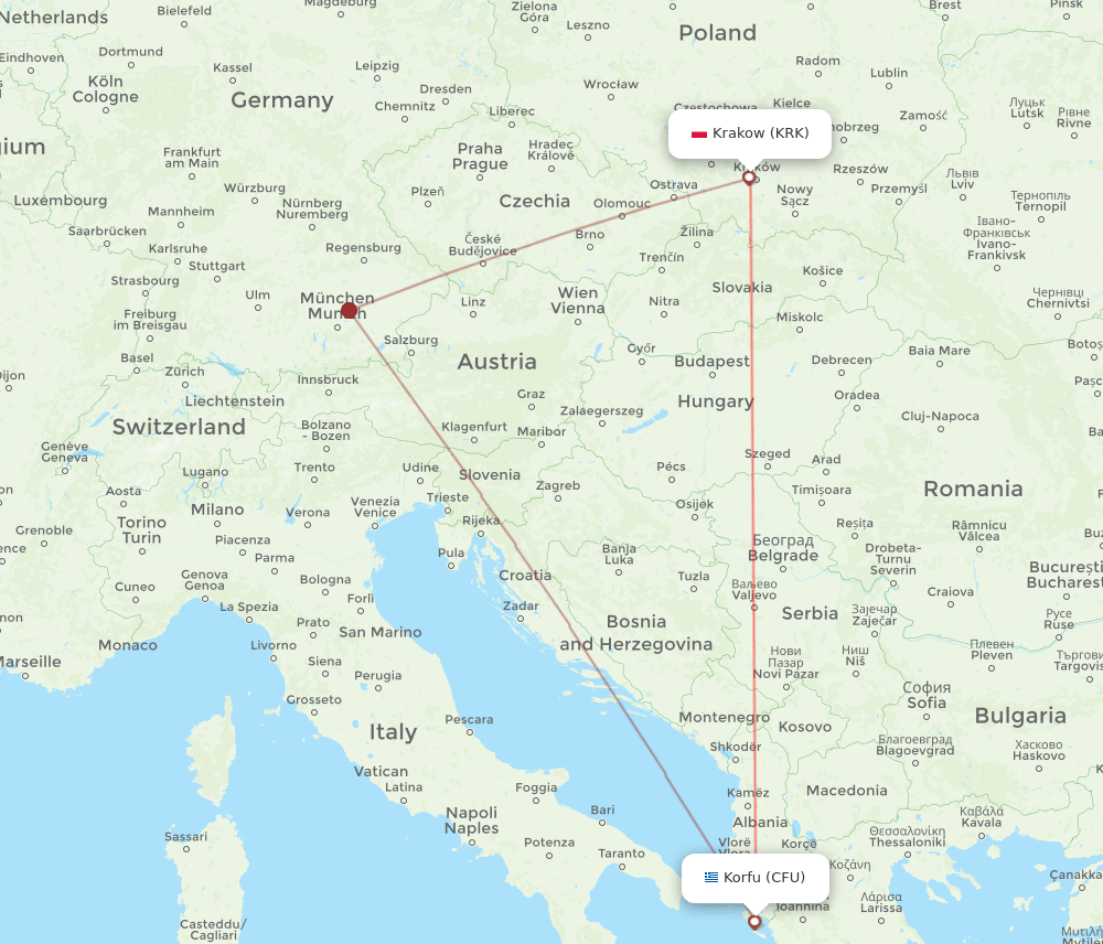 CFU-KRK flight routes