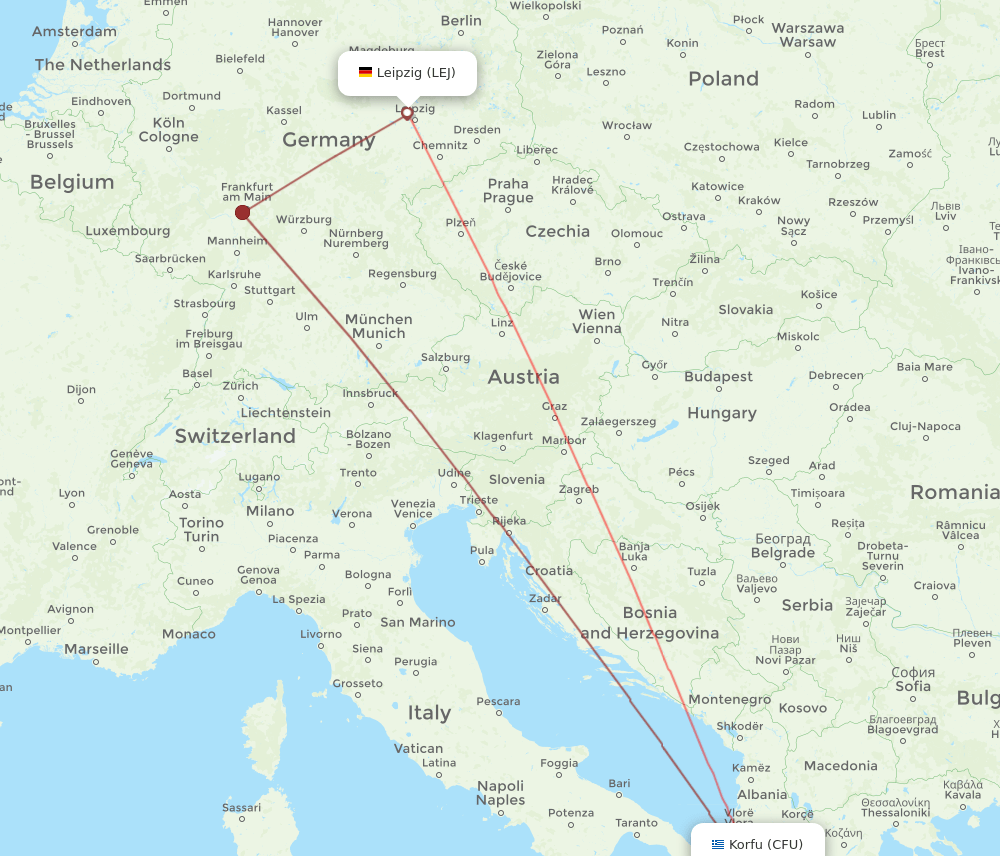 CFU-LEJ flight routes