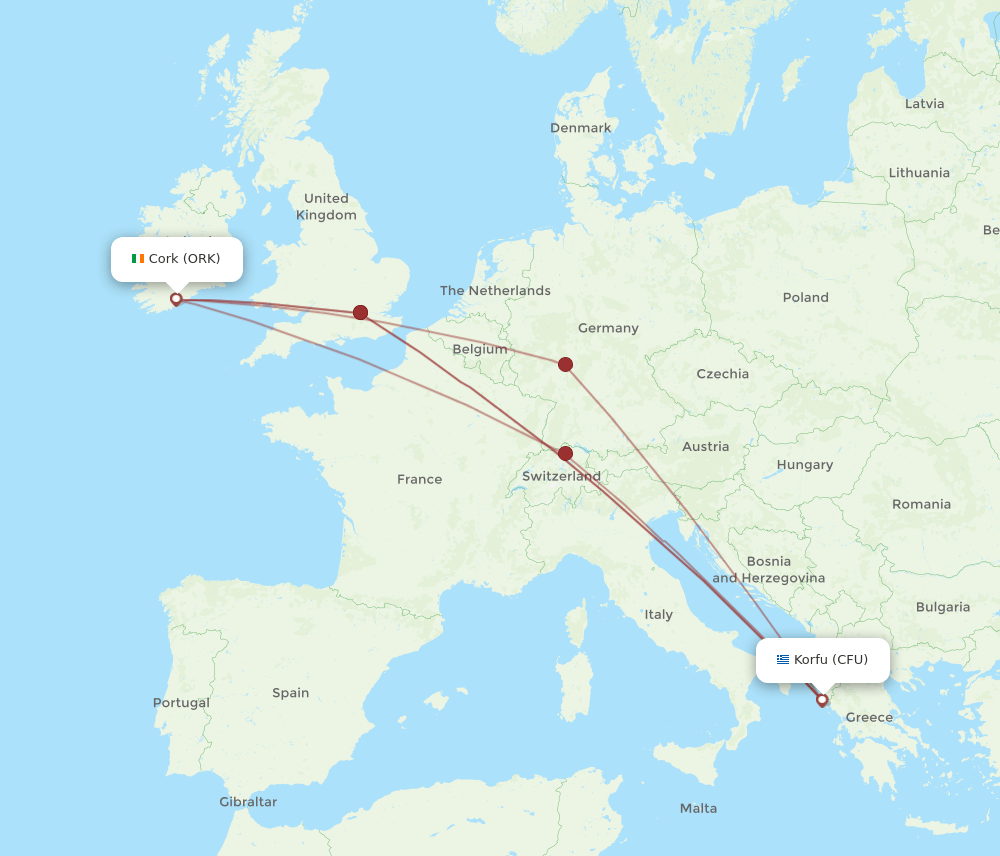 CFU-ORK flight routes