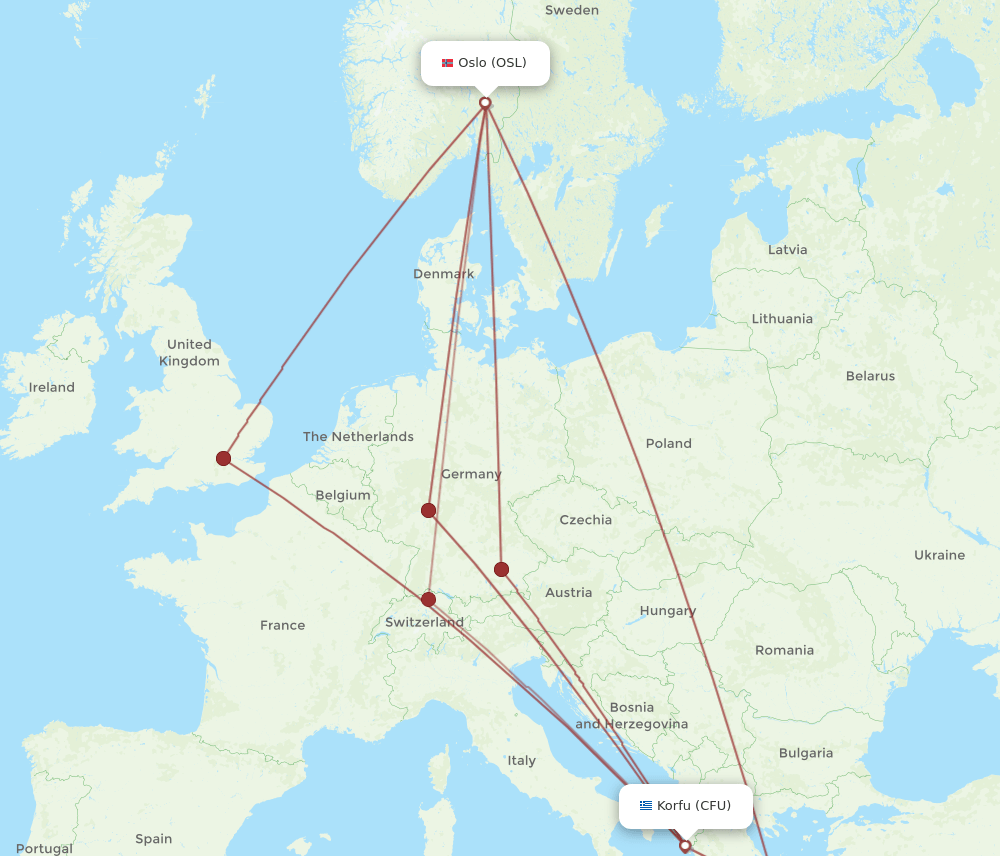 CFU-OSL flight routes