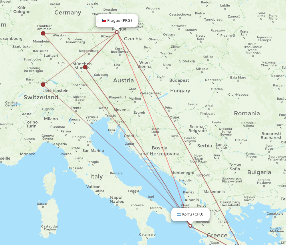 CFU-PRG flight routes