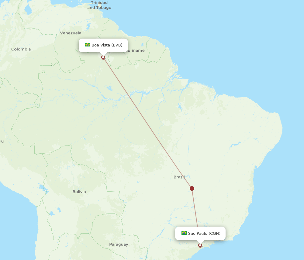 CGH to BVB flights and routes map
