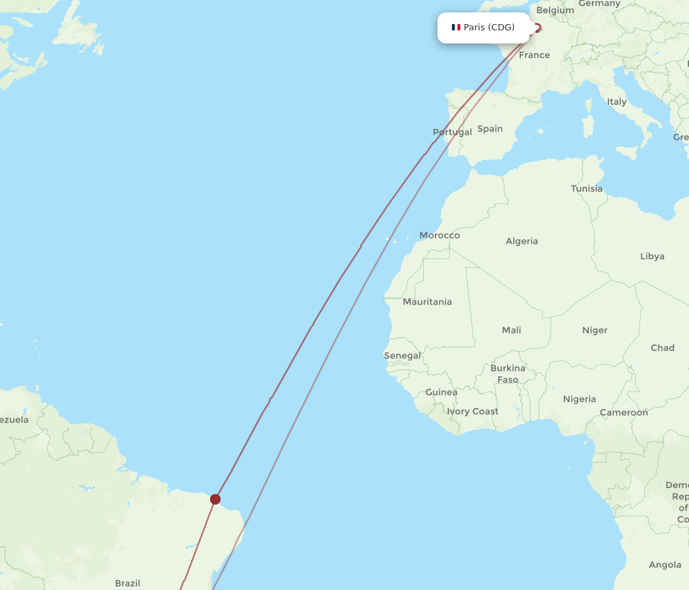 CGH-CDG flight routes