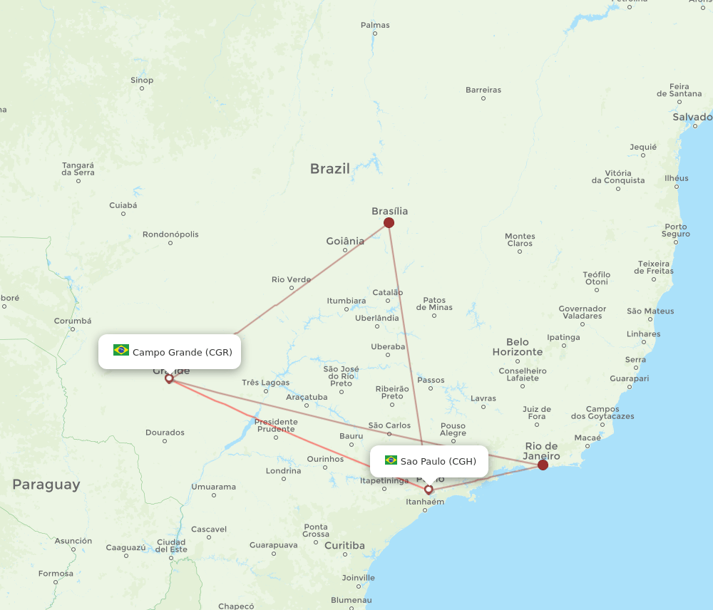 CGH-CGR flight routes