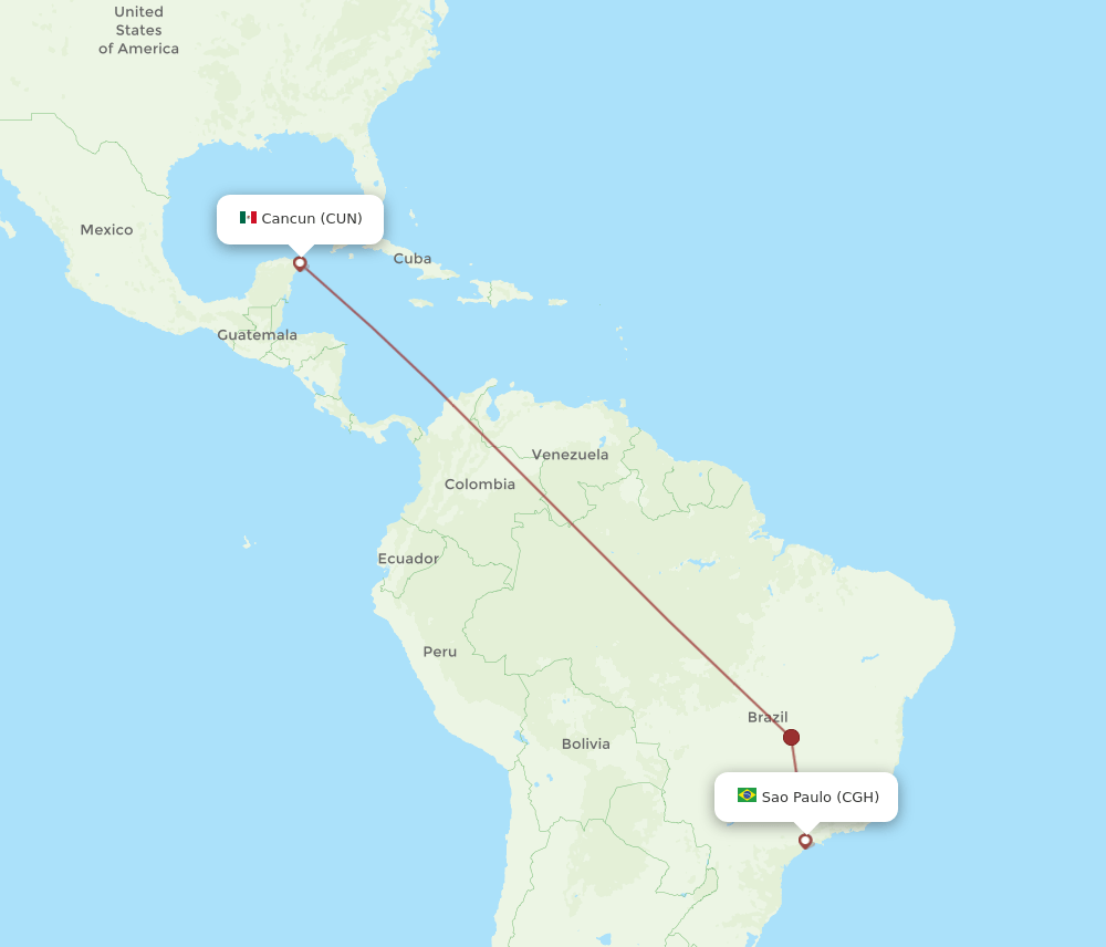 CGH-CUN flight routes